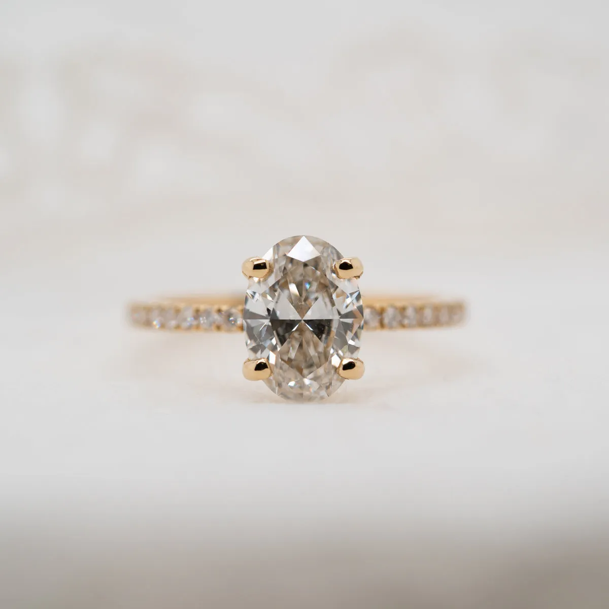 The Aesa Ring | Lab Diamond Oval Thin Band Shoulder Set Engagement sold by Ethica Diamonds product image thumbnail 2
