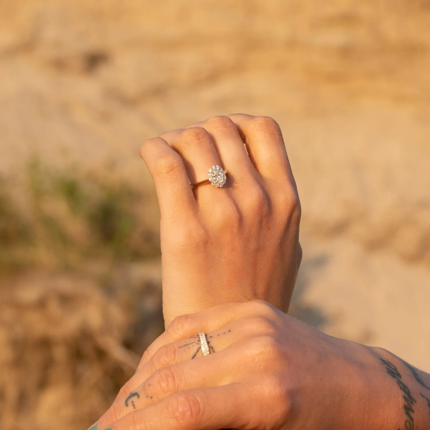 The Fleur | 1.05ct Oval Lab Diamond Vintage Halo Engagement Ring sold by Ethica Diamonds product image thumbnail 2