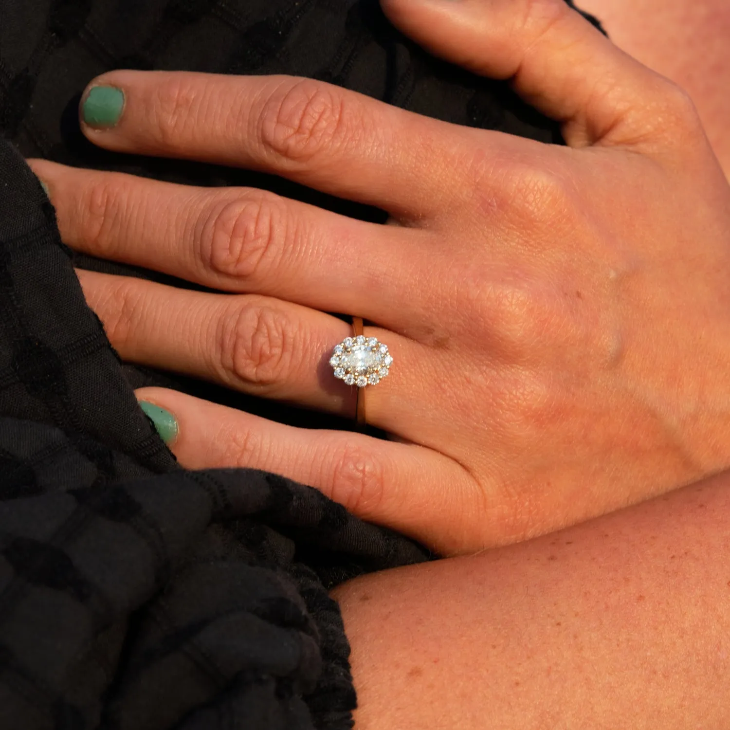 The Fleur | 1.05ct Oval Lab Diamond Vintage Halo Engagement Ring sold by Ethica Diamonds