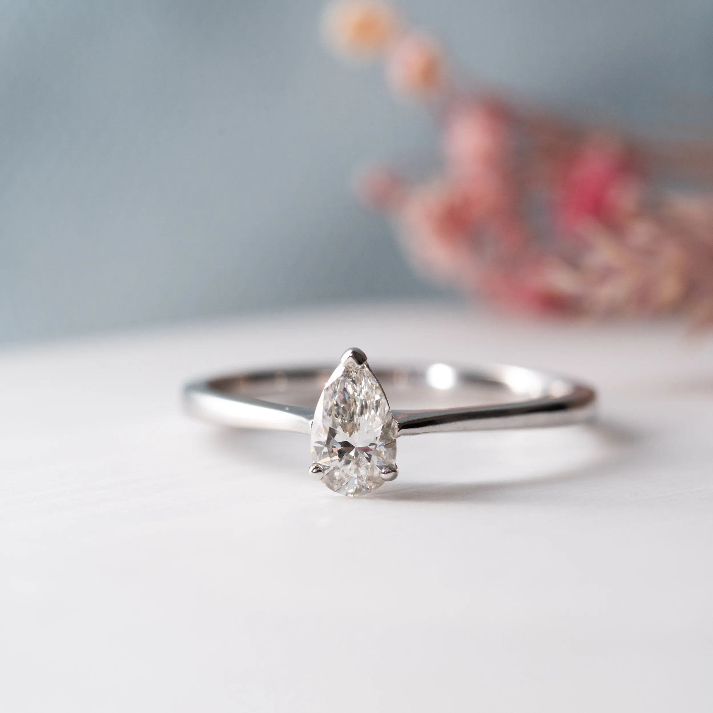 The Ali | Pear Cut Lab Diamond Dainty Solitaire Engagement Ring sold by Ethica Diamonds product image thumbnail 3