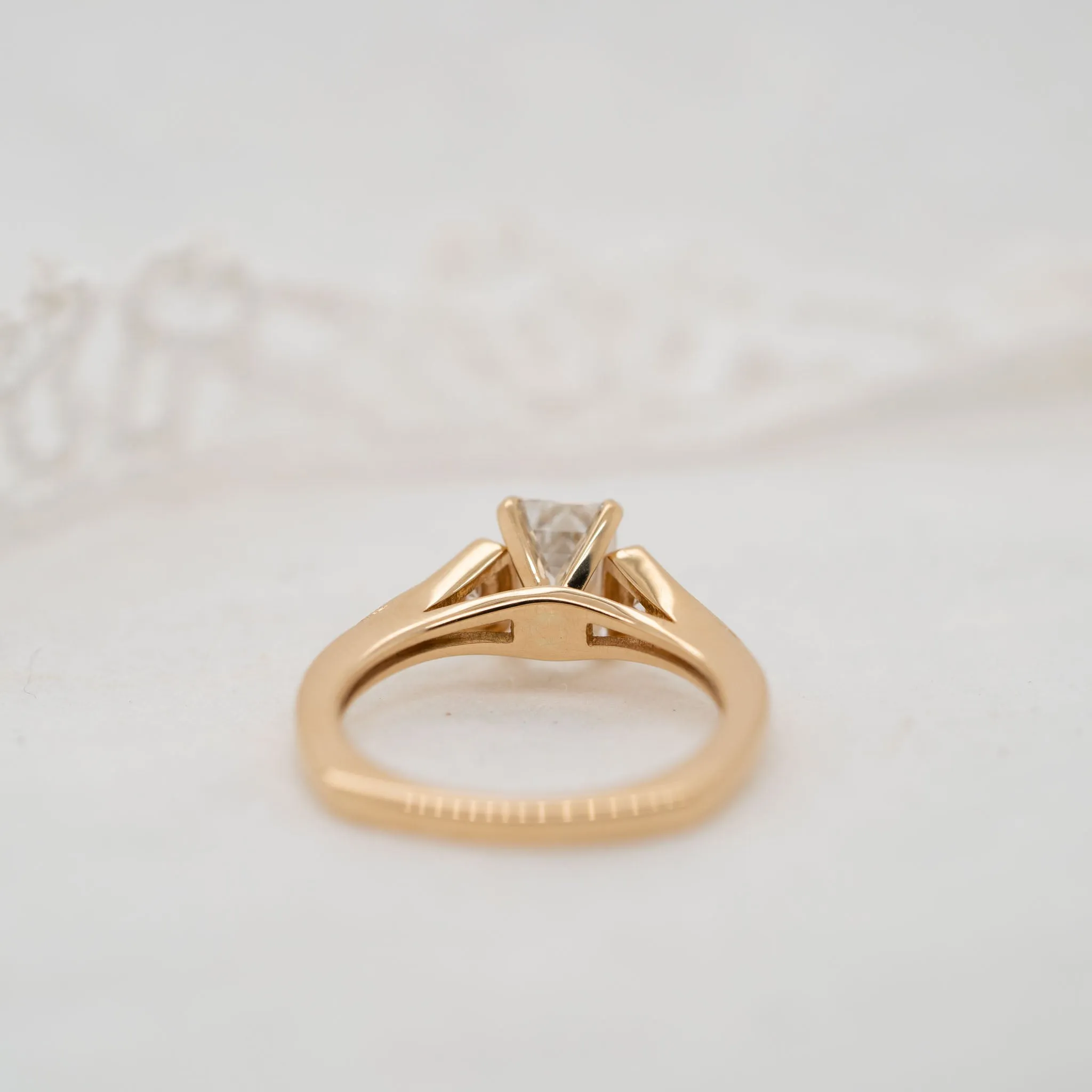 The Ares | Emerald Cut Lab Diamond Accented Milgrain Engagement Ring sold by Ethica Diamonds product image thumbnail 5