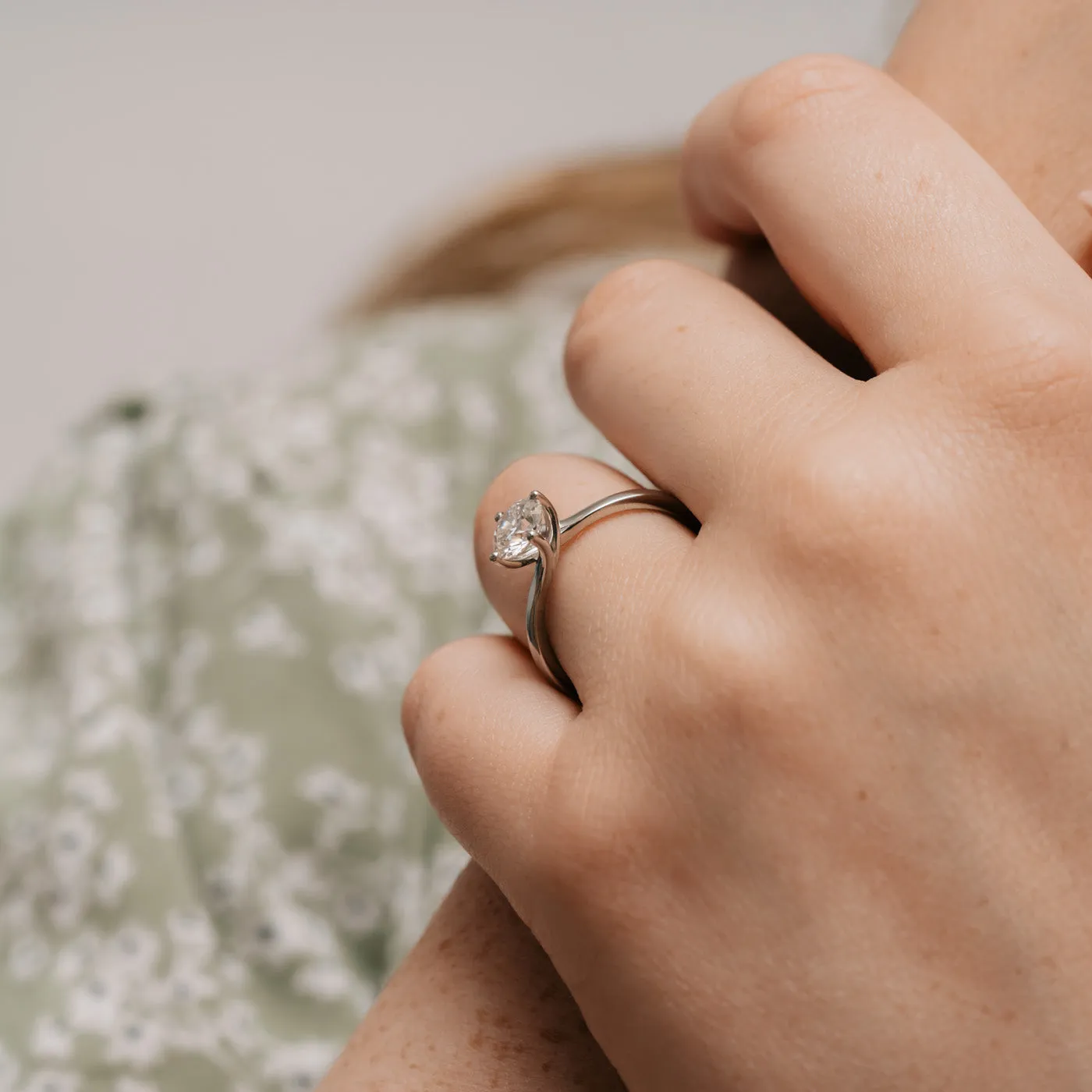 The Aria | Round Lab Diamond Modern Solitaire Engagement Ring sold by Ethica Diamonds product image thumbnail 3