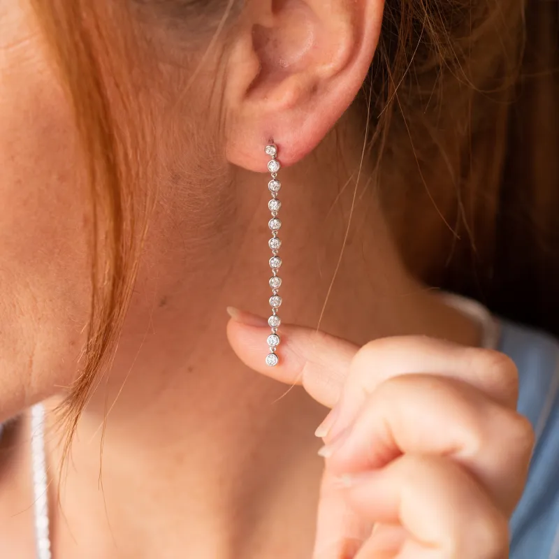 The Talia | 1.0ct Long Drop Dressy Earrings made by Ethica Diamonds