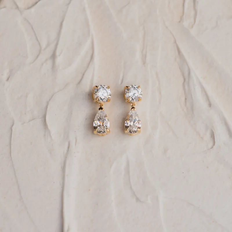 The Harper | 3.0ct Pear Drop Diamond Earrings sold by Ethica Diamonds