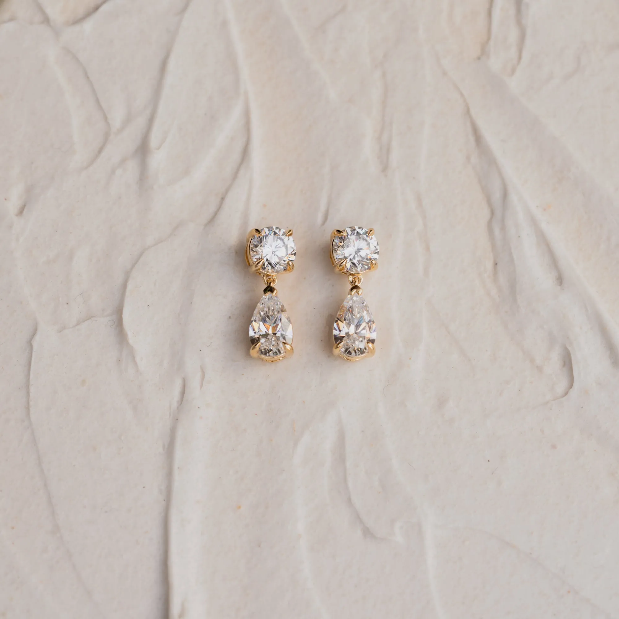The Harper | 3.0ct Pear Cut Drop Lab Diamond Earrings sold by Ethica Diamonds