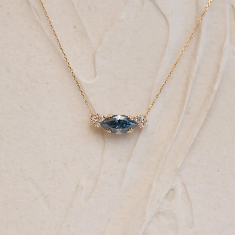 The Lani | Accented Blue Marquise Necklace made by Ethica Diamonds