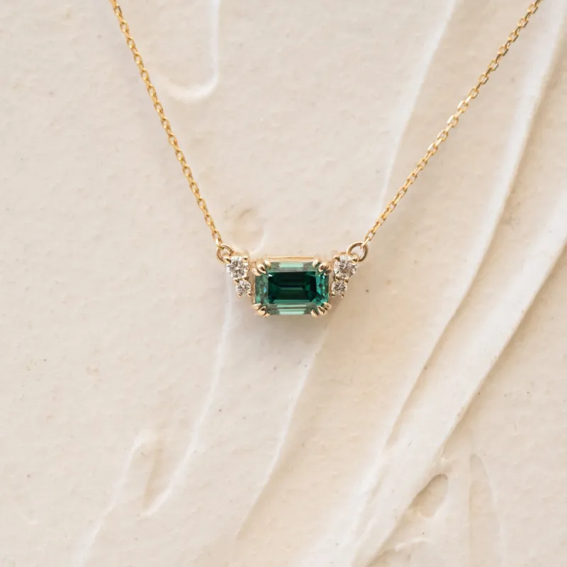 The Yara | Emerald Cut Pendant sold by Ethica Diamonds