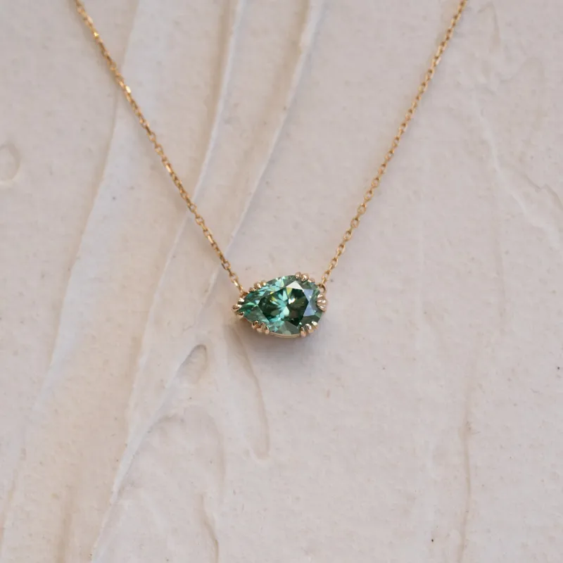 The Xanthe | 1.65ct Seafoam Pear Cut Gemstone Necklace sold by Ethica Diamonds