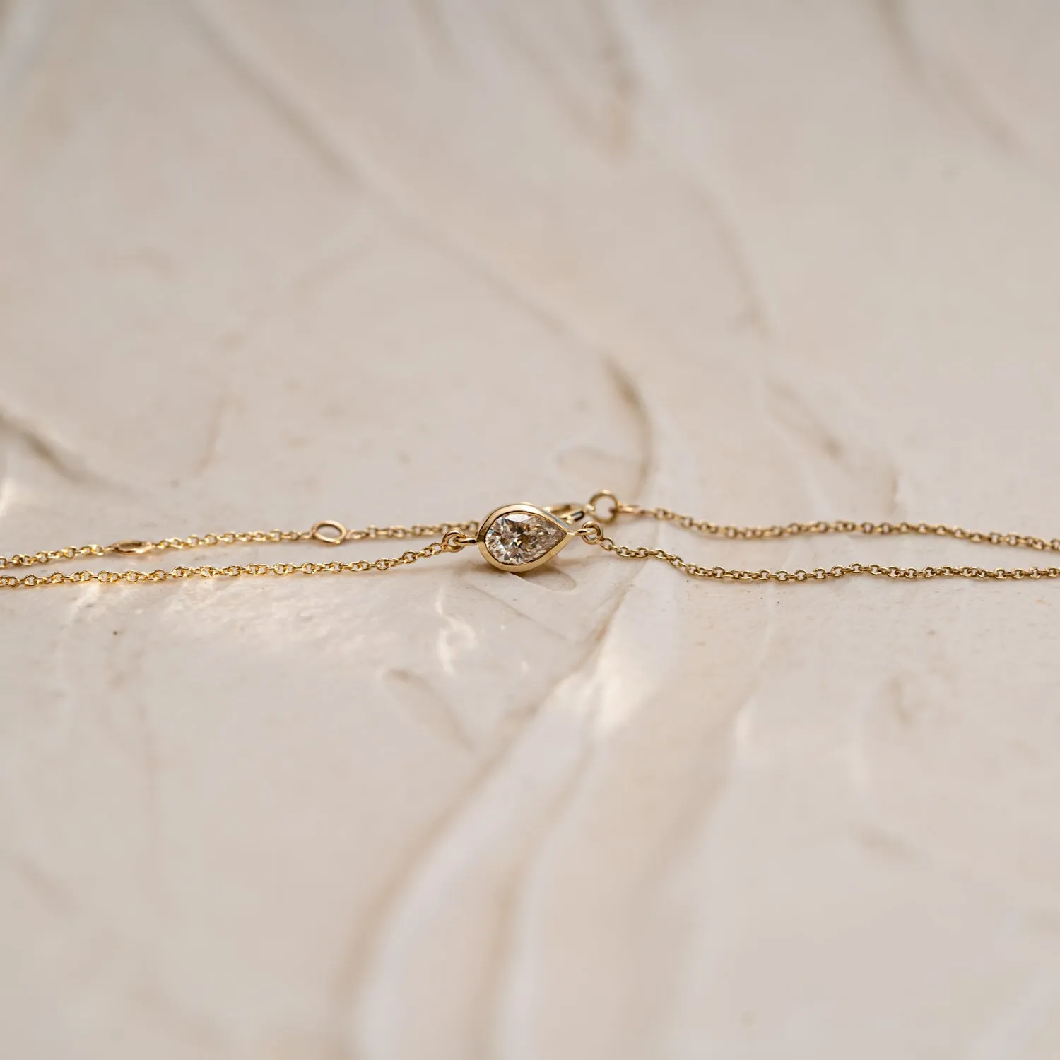 The Manon | Single Pear Cut 0.5ct Diamond Bracelet sold by Ethica Diamonds