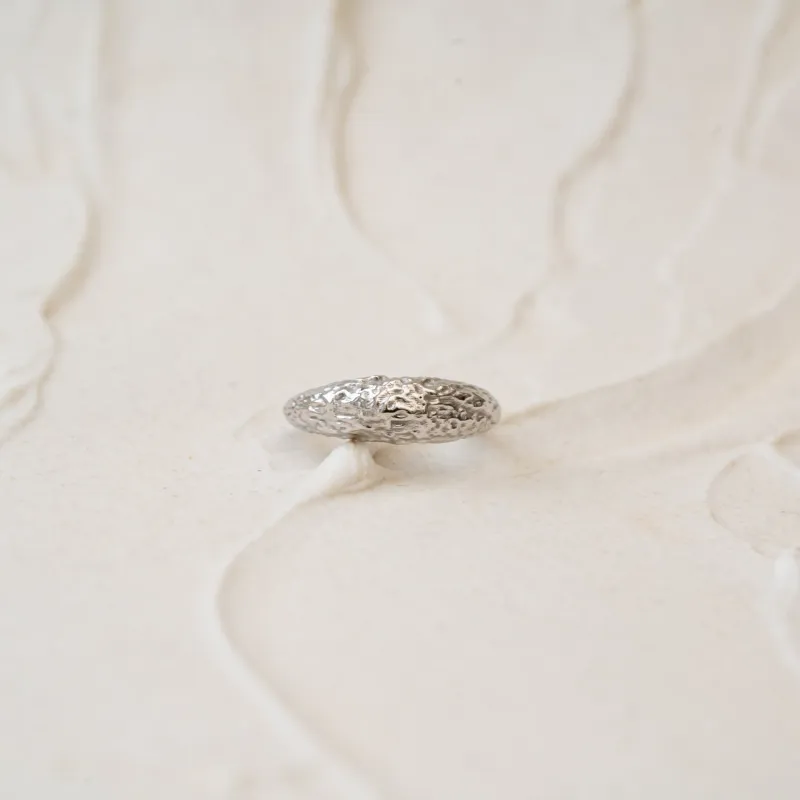 The River | Sleek Textured 9K Gold Ring made by Ethica Diamonds