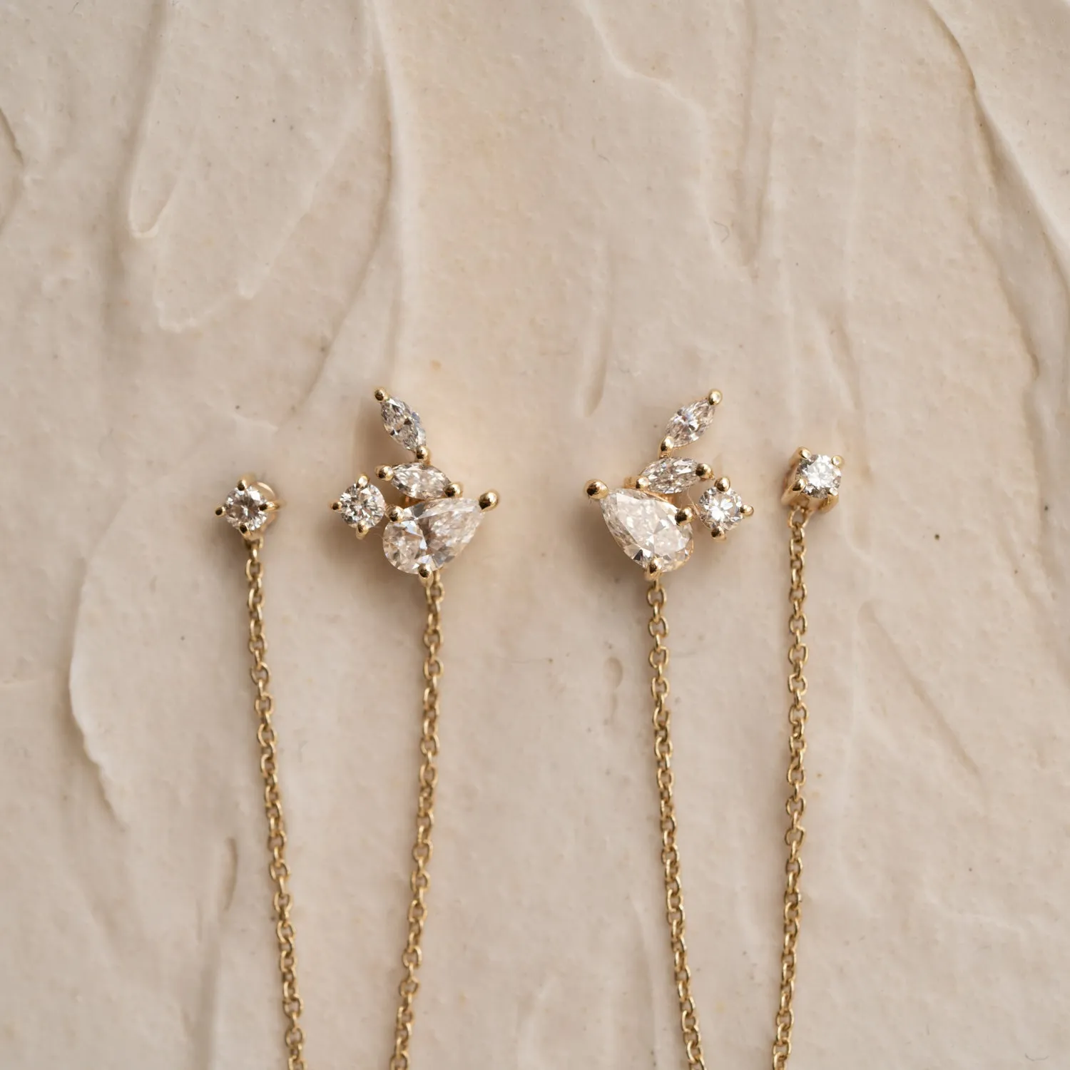 The Maris | Stud and Chain 1.2ct Earrings sold by Ethica Diamonds product image thumbnail 3