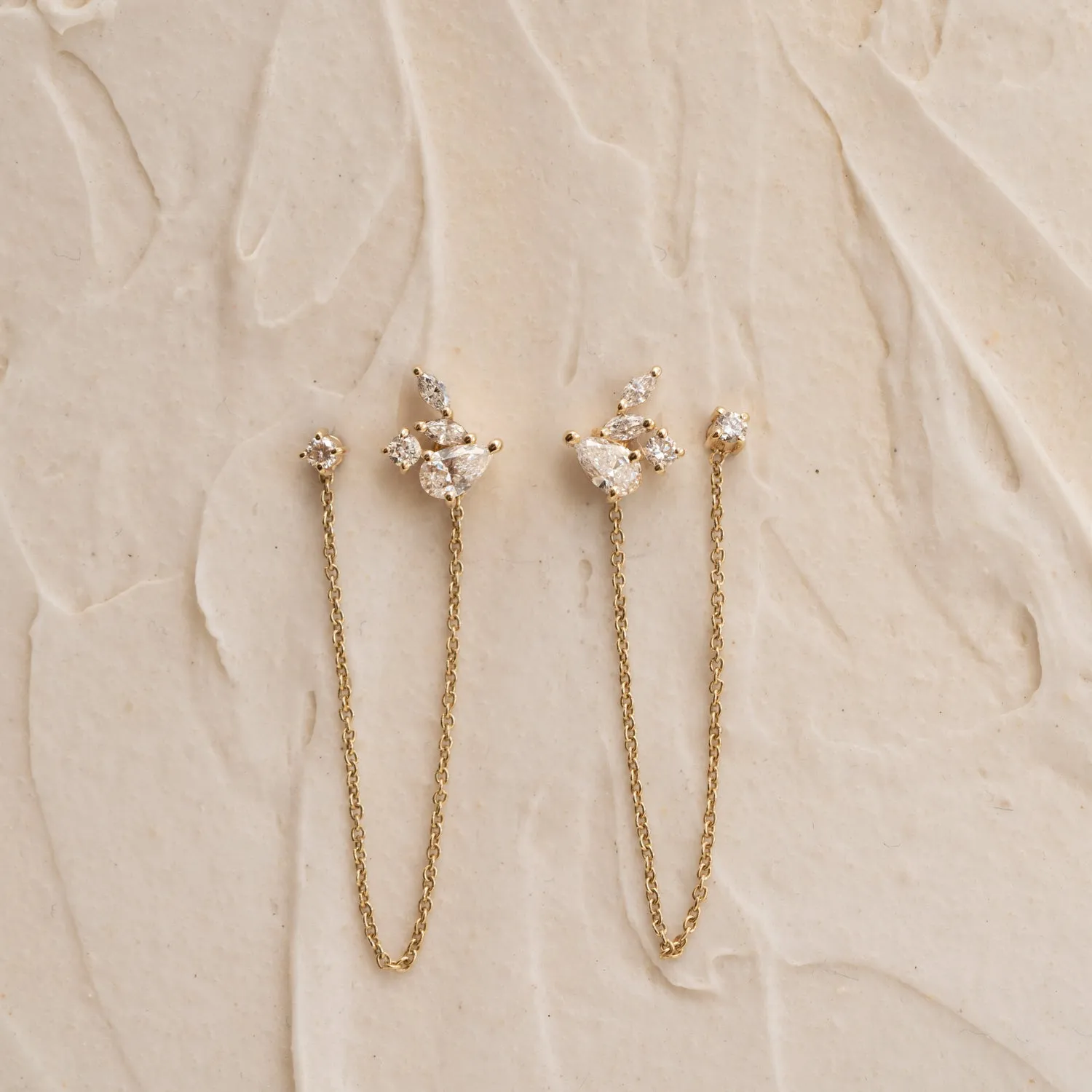 The Maris | Stud and Chain 1.2ct Earrings sold by Ethica Diamonds