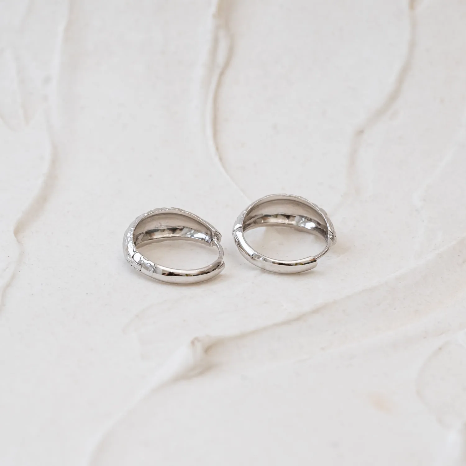 The Sade | 9k Gold Textured Hoop Earrings sold by Ethica Diamonds product image thumbnail 5