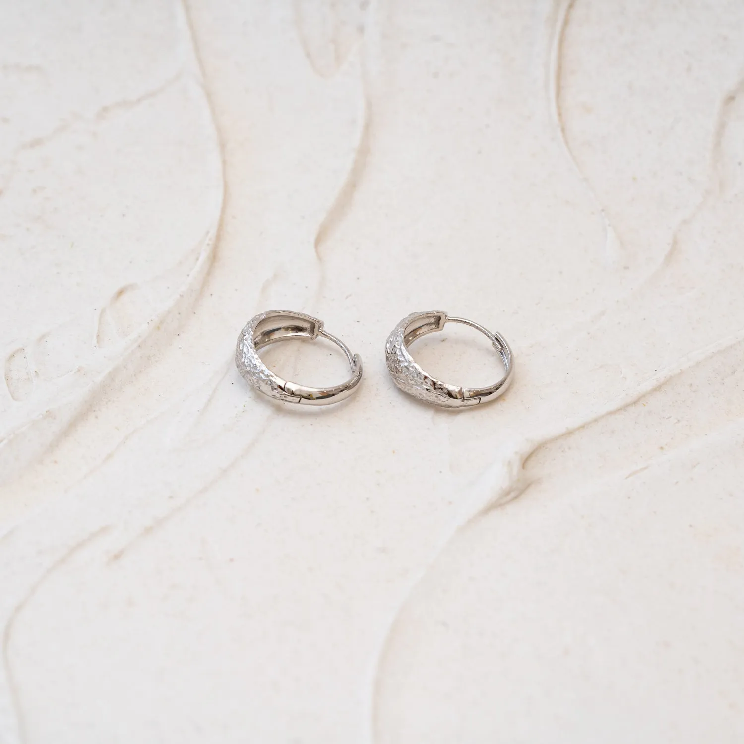 The Sade | 9k Gold Textured Hoop Earrings sold by Ethica Diamonds product image thumbnail 2