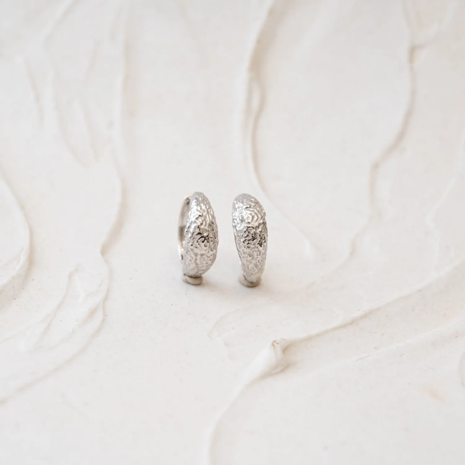 The Sade | 9k Gold Textured Hoop Earrings sold by Ethica Diamonds product image thumbnail 3