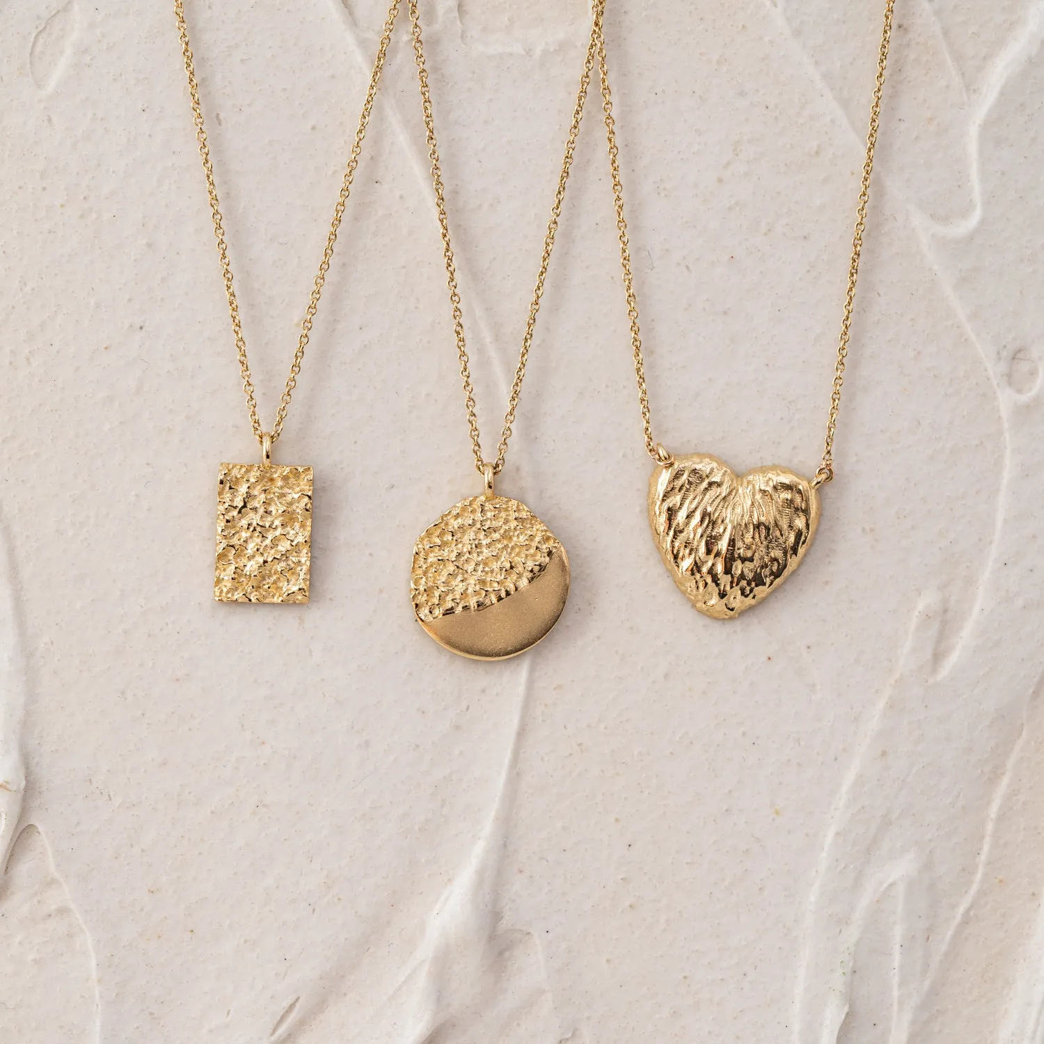 The Zia | Textured Dog Tag 9K Gold Necklace sold by Ethica Diamonds product image thumbnail 4