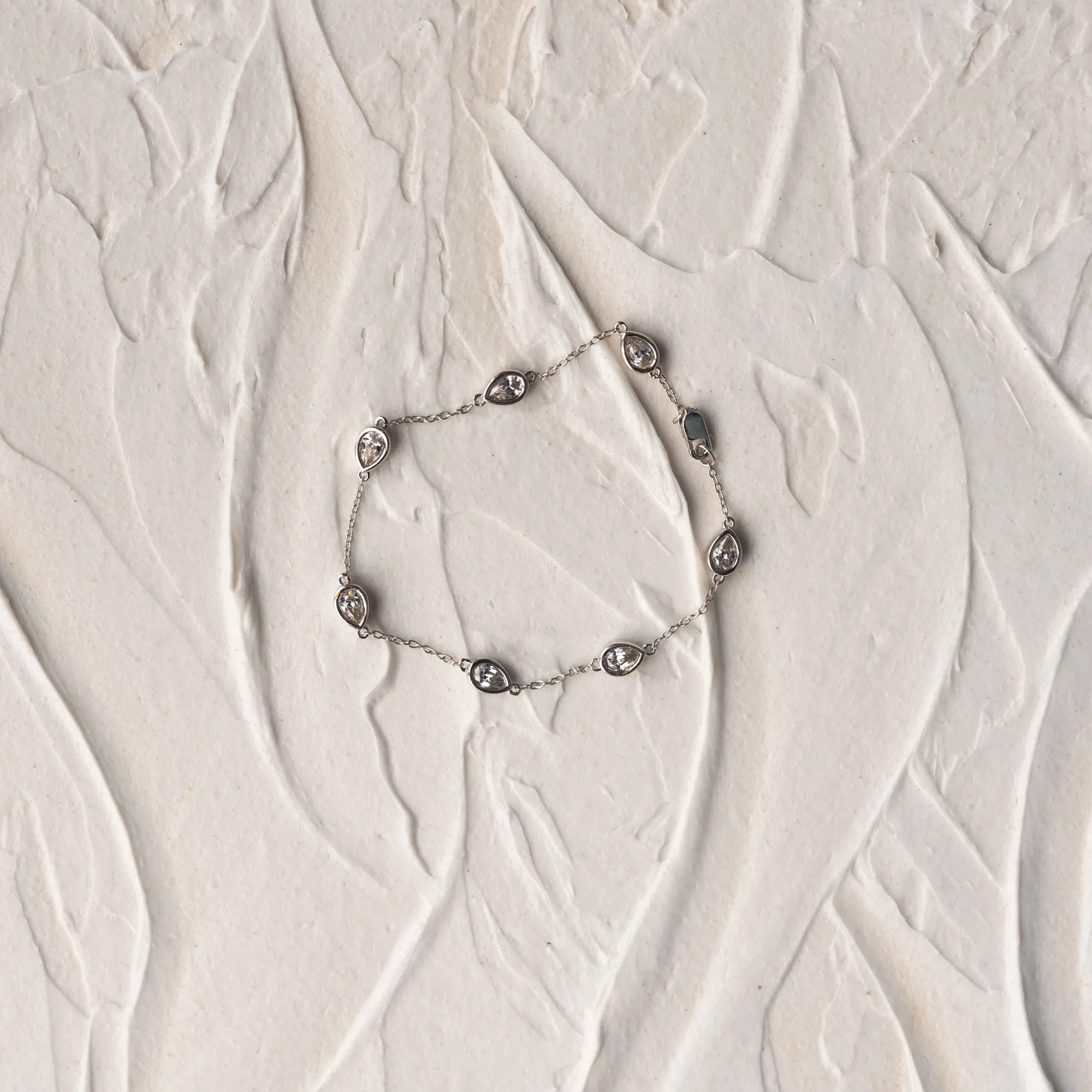 The Elodie | 1.20ct Pear Cut Lab Diamond Station Bracelet 9k Gold sold by Ethica Diamonds product image thumbnail 3