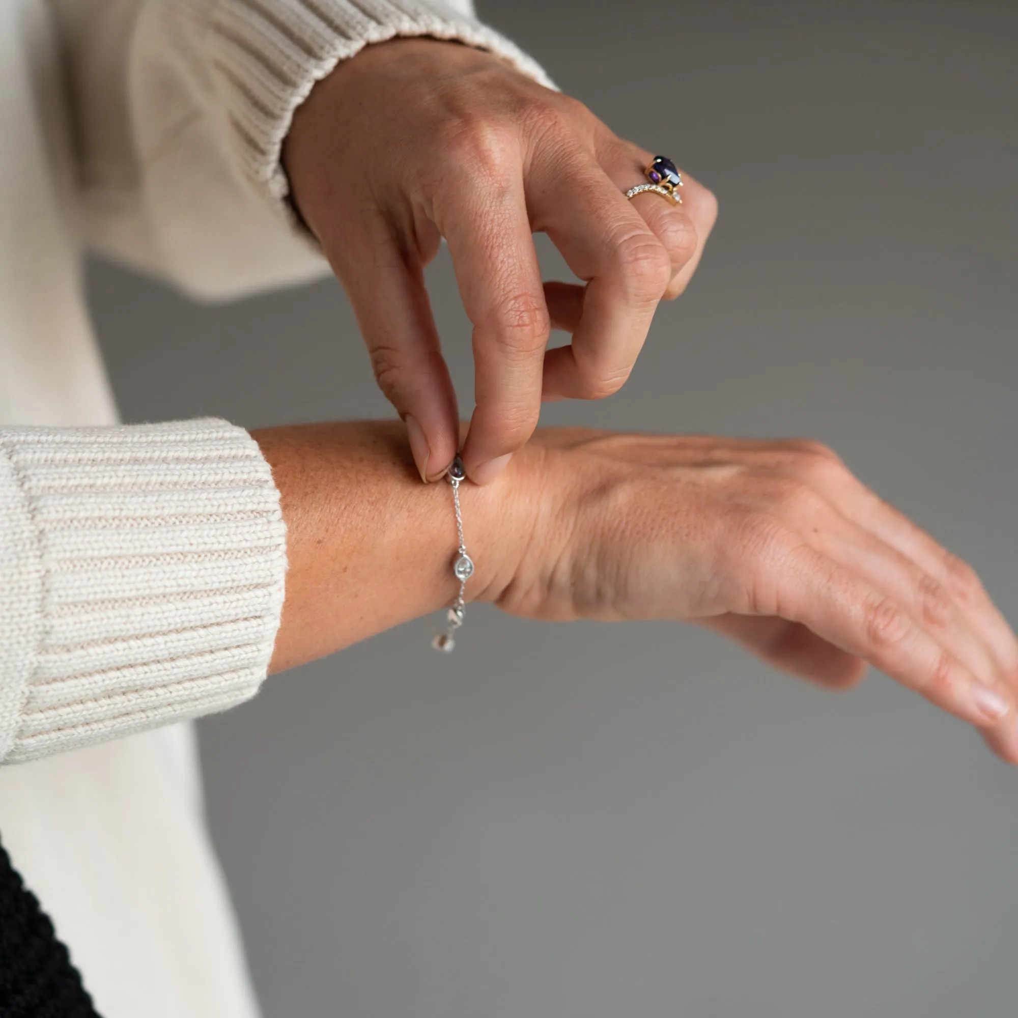 The Elodie | 1.20ct Pear Cut Lab Diamond Station Bracelet 9k Gold sold by Ethica Diamonds product image thumbnail 2