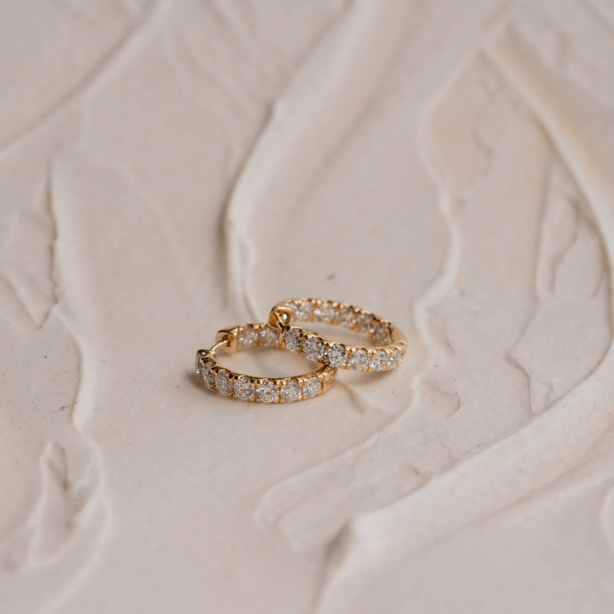 The Evie | 3.0ct Round Brilliant Lab Diamond Hoop Earrings in 9k Gold sold by Ethica Diamonds product image thumbnail 4
