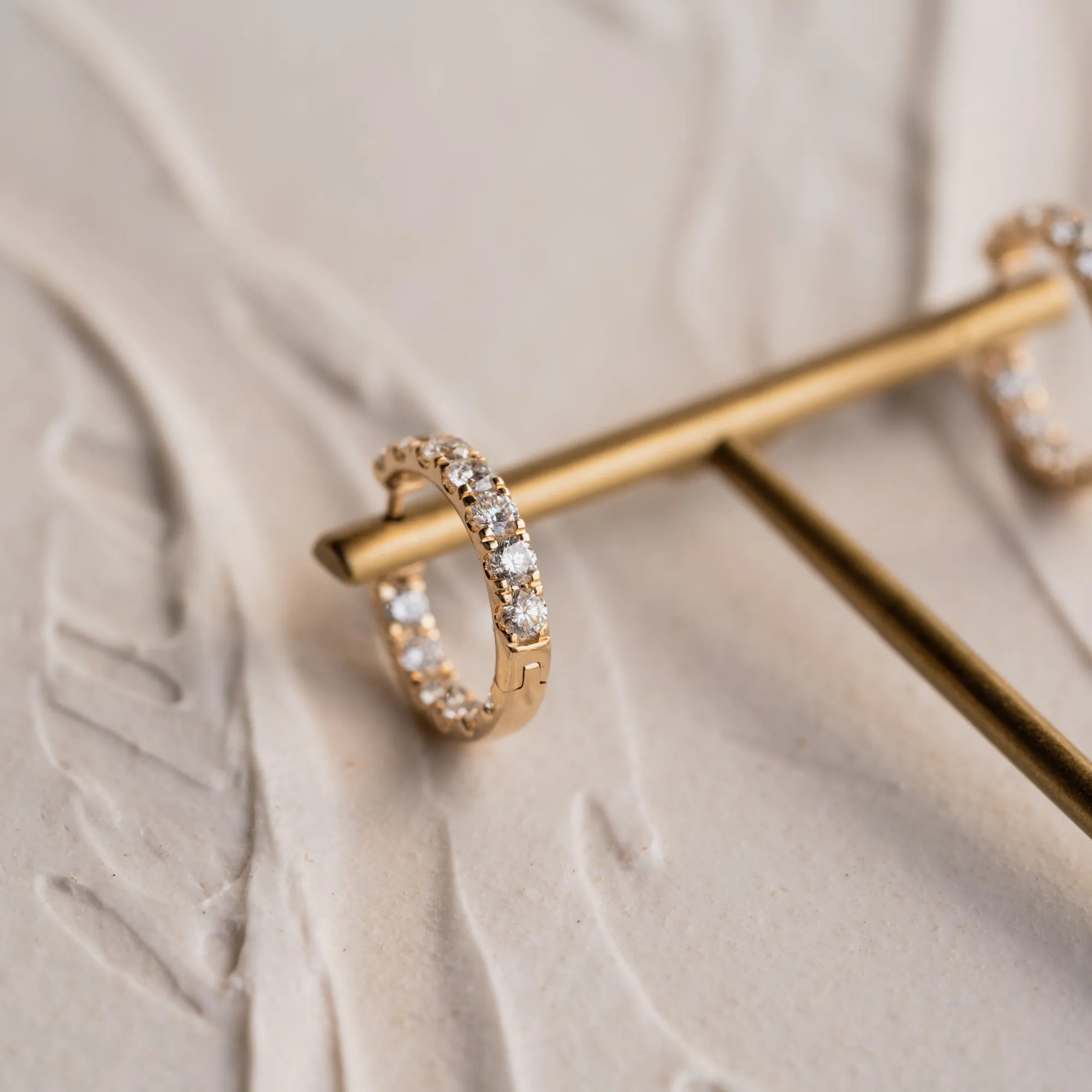 The Evie | 3.0ct Round Brilliant Lab Diamond Hoop Earrings in 9k Gold sold by Ethica Diamonds