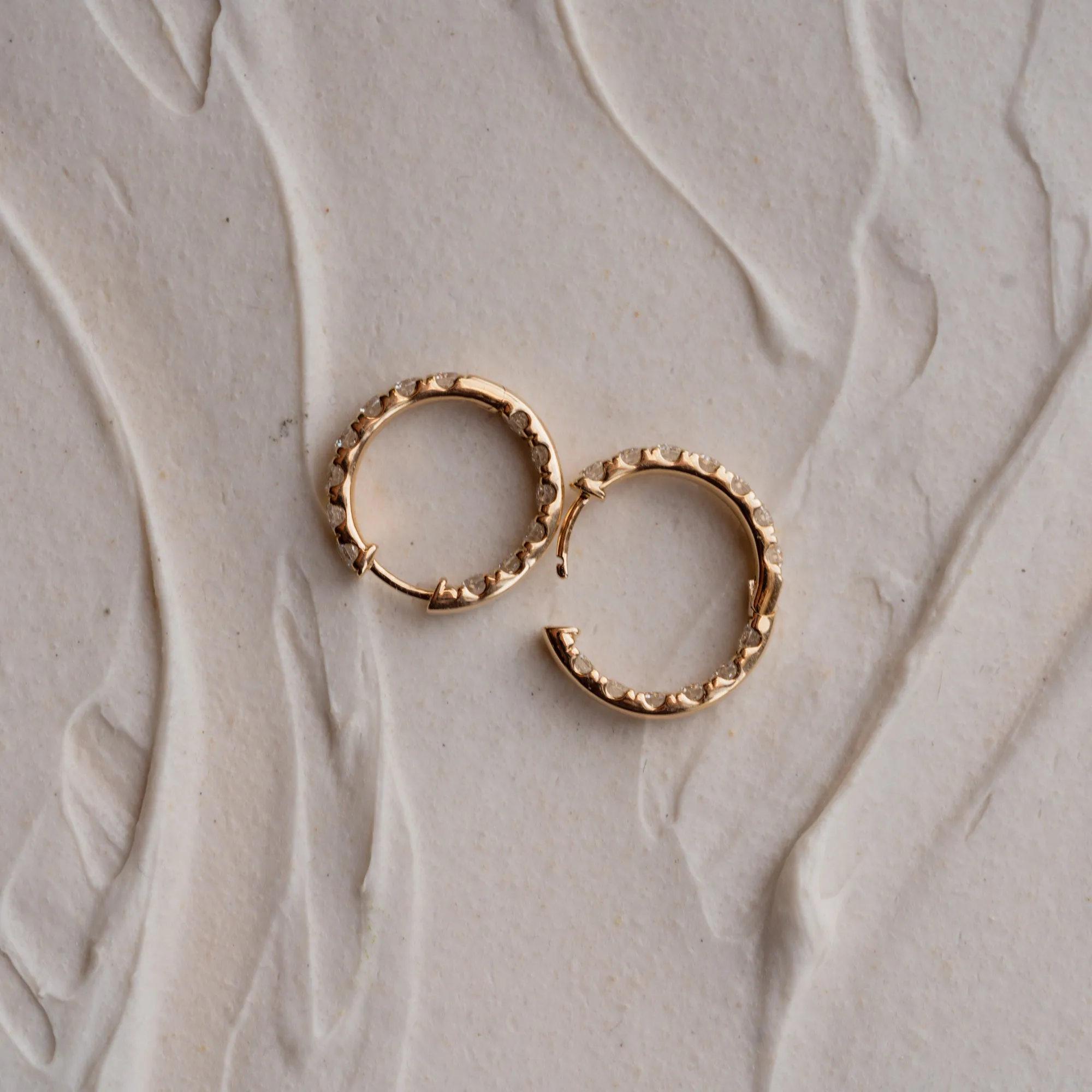 The Evie | 3.0ct Round Brilliant Lab Diamond Hoop Earrings in 9k Gold sold by Ethica Diamonds product image thumbnail 5