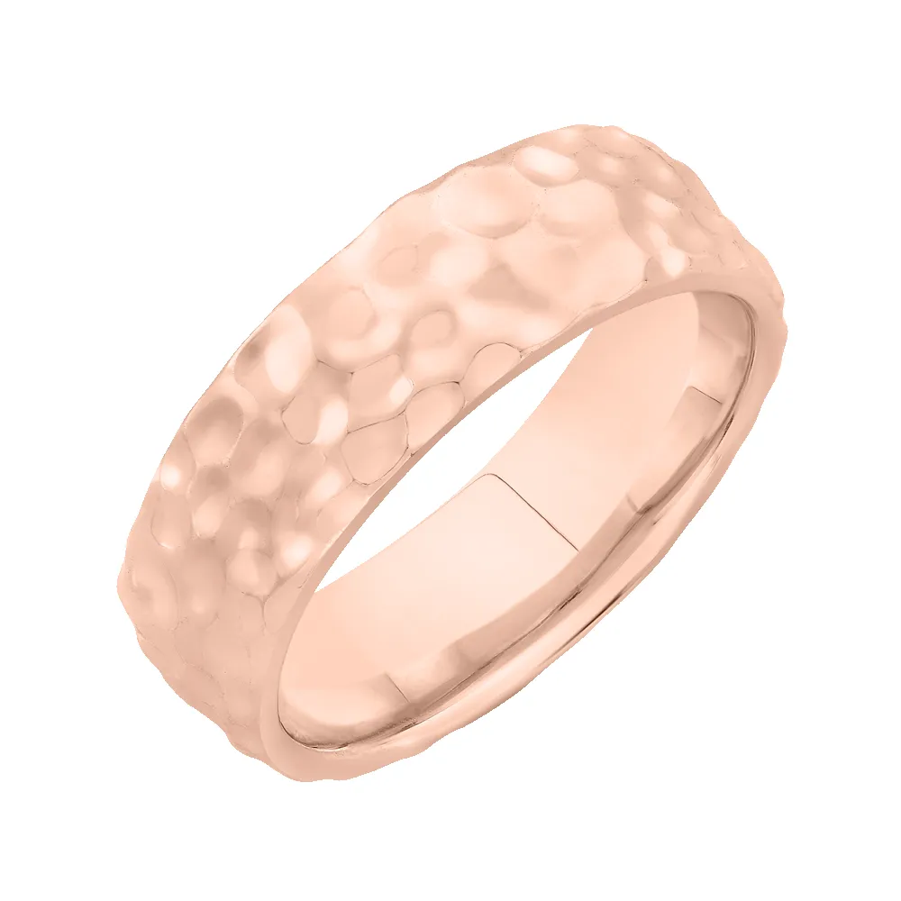 The Moon Ring | 7.0mm Wide Hammered Band sold by Ethica Diamonds
