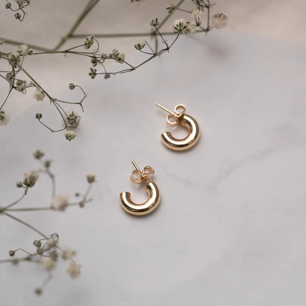 The Genni Earrings | 100% Recycled 9k Gold Huggies sold by Ethica Diamonds product image thumbnail 5