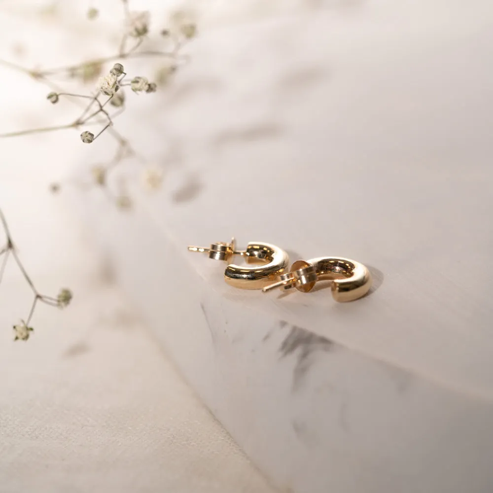 The Genni Earrings | 100% Recycled 9k Gold Huggies sold by Ethica Diamonds product image thumbnail 4