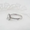 The Nouveau Ring | Moissanite & Diamond Pear Cut Shoulder Set Engagement sold by Ethica Diamonds
