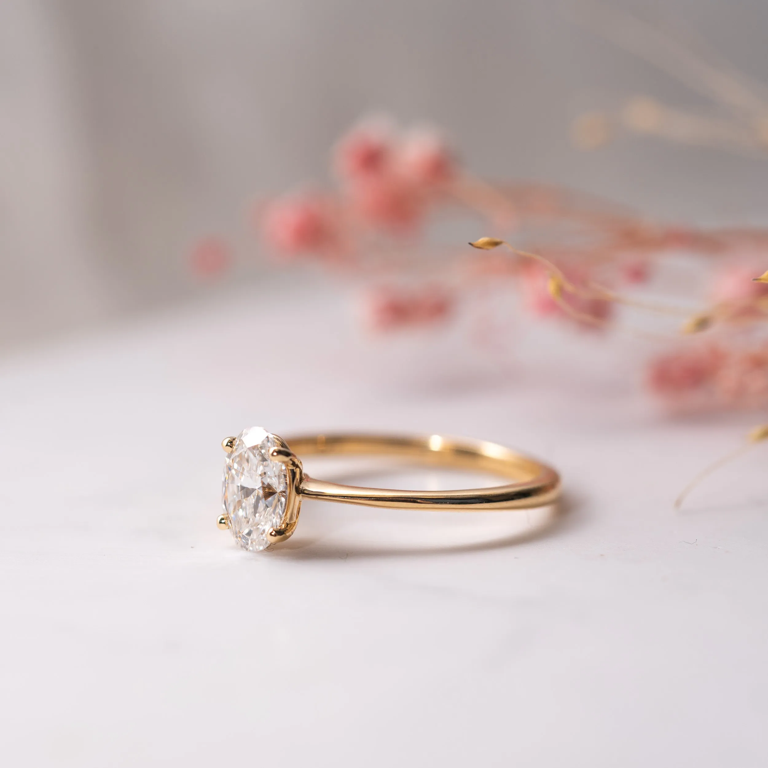 The Penelope Ring | Oval Moissanite Slim Engagement Solitaire sold by Ethica Diamonds product image thumbnail 3