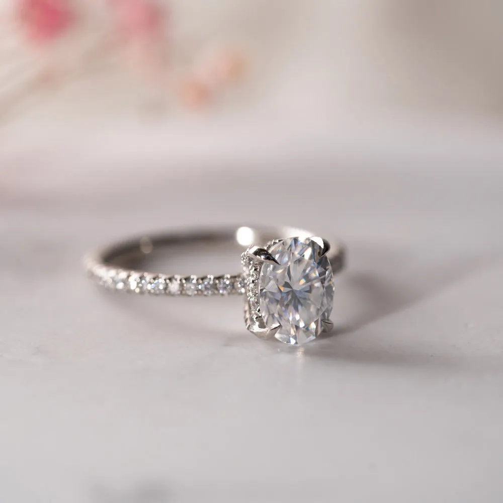 The Nuki | Lab Diamond Oval Hidden Halo Shoulder Set Engagement Ring sold by Ethica Diamonds product image thumbnail 5