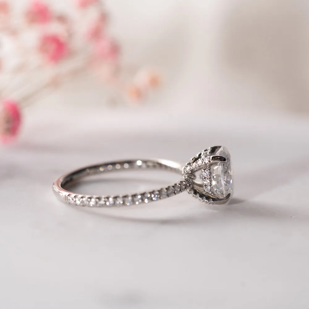 The Nuki | Lab Diamond Oval Hidden Halo Shoulder Set Engagement Ring sold by Ethica Diamonds product image thumbnail 3