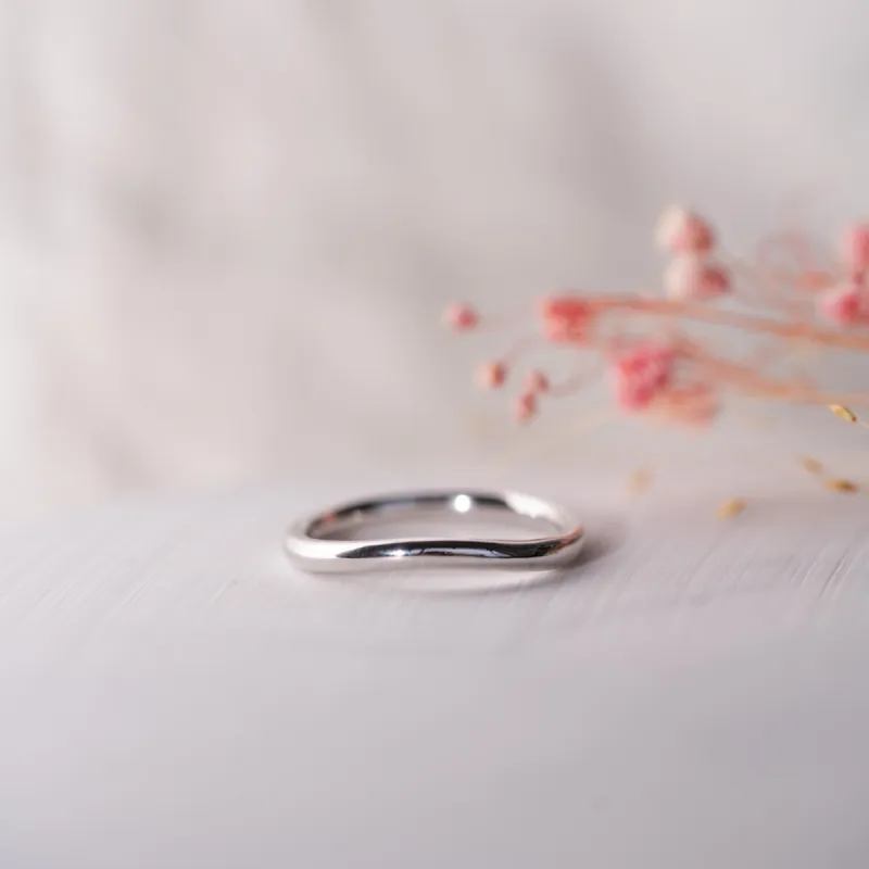 The Vesper Ring | Dipped Shaped Wedding Band sold by Ethica Diamonds
