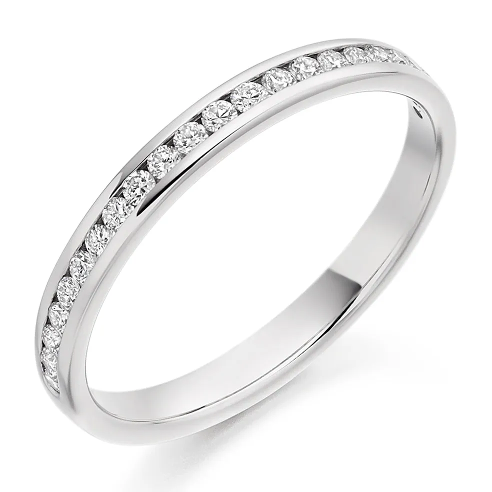 The Tania Ring | 0.25ct E-F VS Lab Diamond 950 Platinum Wedding Band Channel Set sold by Ethica Diamonds product image thumbnail 2