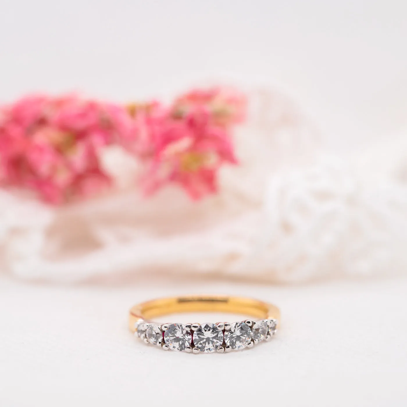 The Nicola | Round Lab Diamond Half Set Graduating Eternity Ring sold by Ethica Diamonds product image thumbnail 4