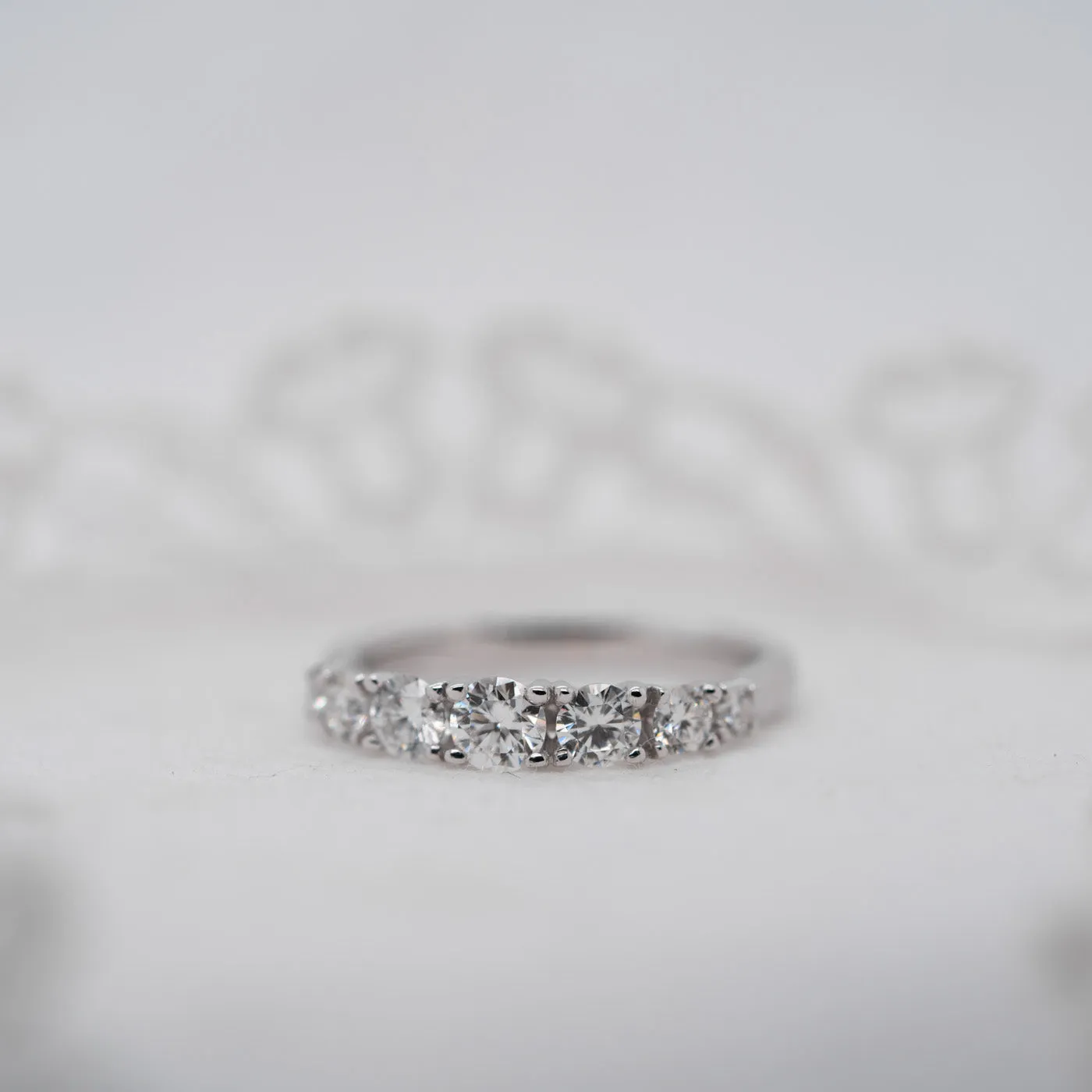 The Nicola | Round Lab Diamond Half Set Graduating Eternity Ring sold by Ethica Diamonds product image thumbnail 2