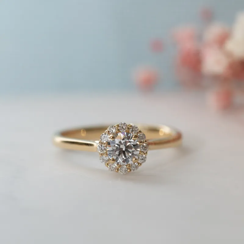 The Posey Ring | Lab Diamond Floral Engagement Halo sold by Ethica Diamonds