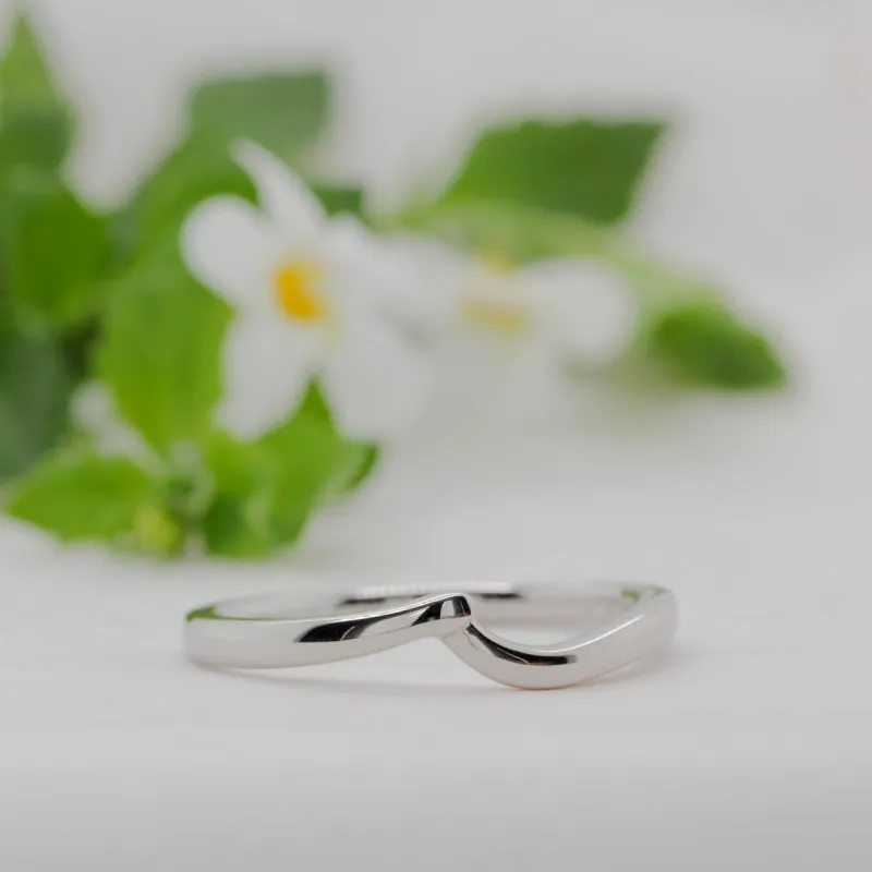 The Akilina Wedding Ring | Matching Bridal Wave Shaped Band sold by Ethica Diamonds