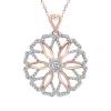 The Kaia Necklace | Lab Diamond Floral Medallion Charm sold by Ethica Diamonds