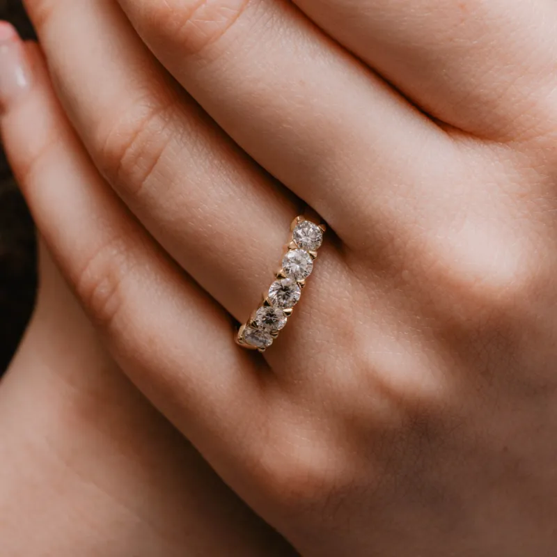 The Amabel Ring | Moissanite Classic Five Stone sold by Ethica Diamonds