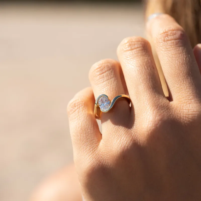 The Coralie Ring | 1.23ct D VVS1 Oval Lab Diamond Engagement Solitaire sold by Ethica Diamonds