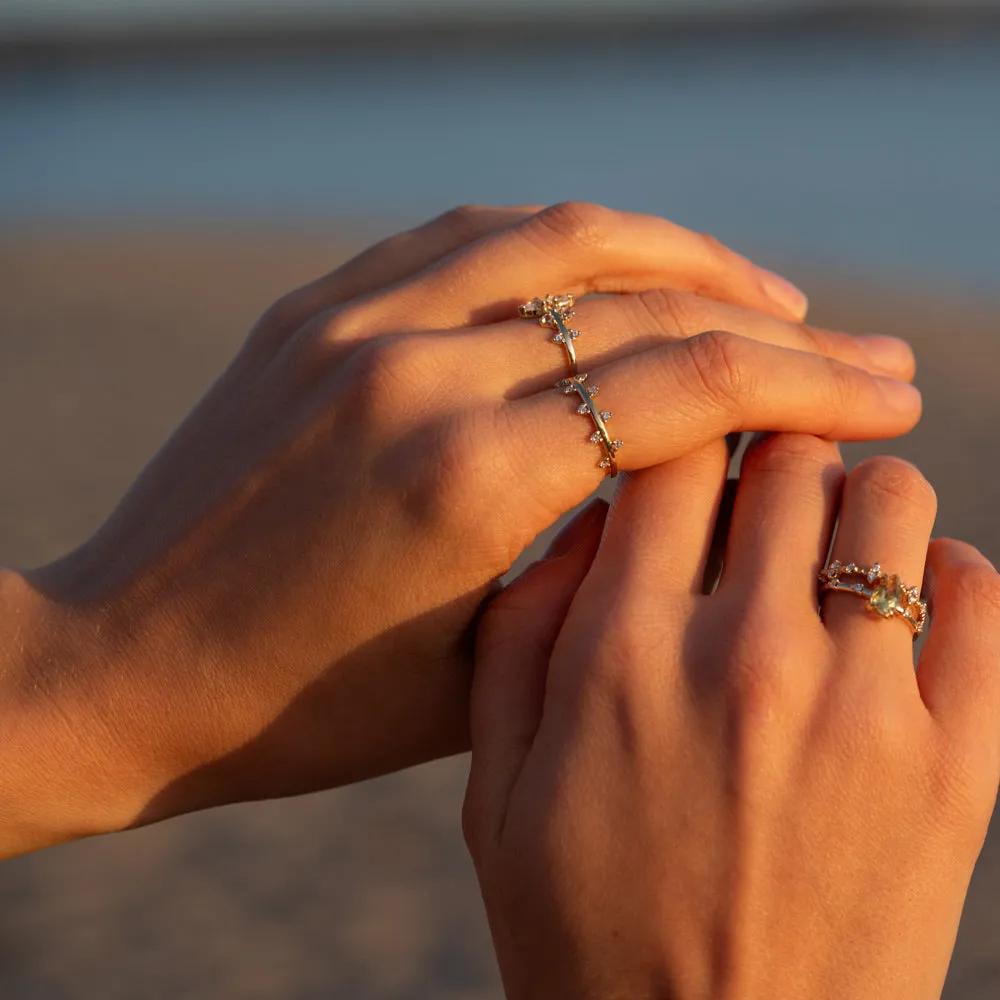 The Bryher Ring | VS1 D-E Lab Diamonds. 100% Recycled 9k Gold Stacking sold by Ethica Diamonds product image thumbnail 3