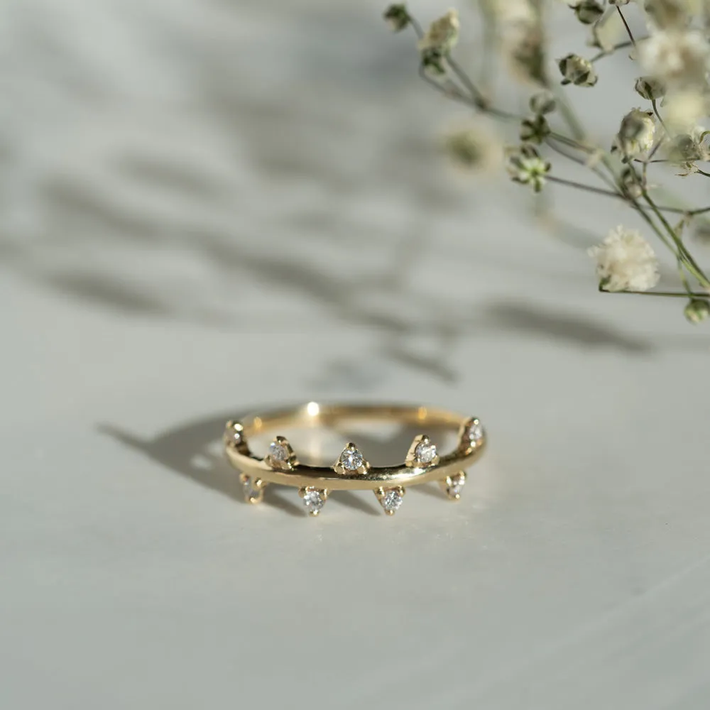 The Bryher Ring | VS1 D-E Lab Diamonds. 100% Recycled 9k Gold Stacking sold by Ethica Diamonds