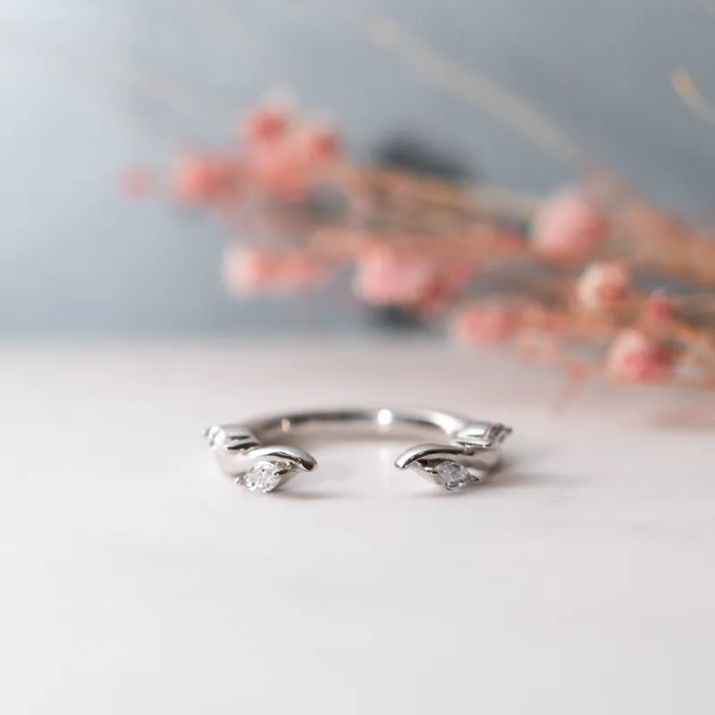 The Bonnie Ring | Lab Diamond Nature Inspired Open Shank Band sold by Ethica Diamonds