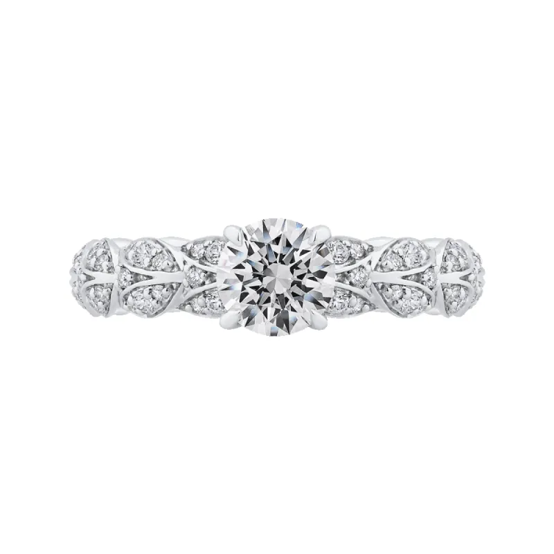 The Hermionie Ring | Lab Diamond Floral Round Cut Engagement sold by Ethica Diamonds