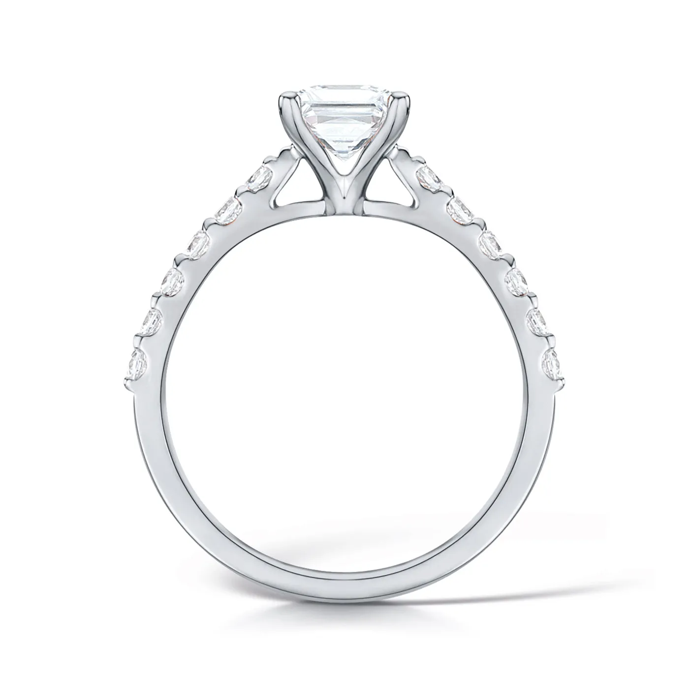 The Estella Ring | Lab Diamond Princess Shoulder Set Engagement sold by Ethica Diamonds product image thumbnail 3
