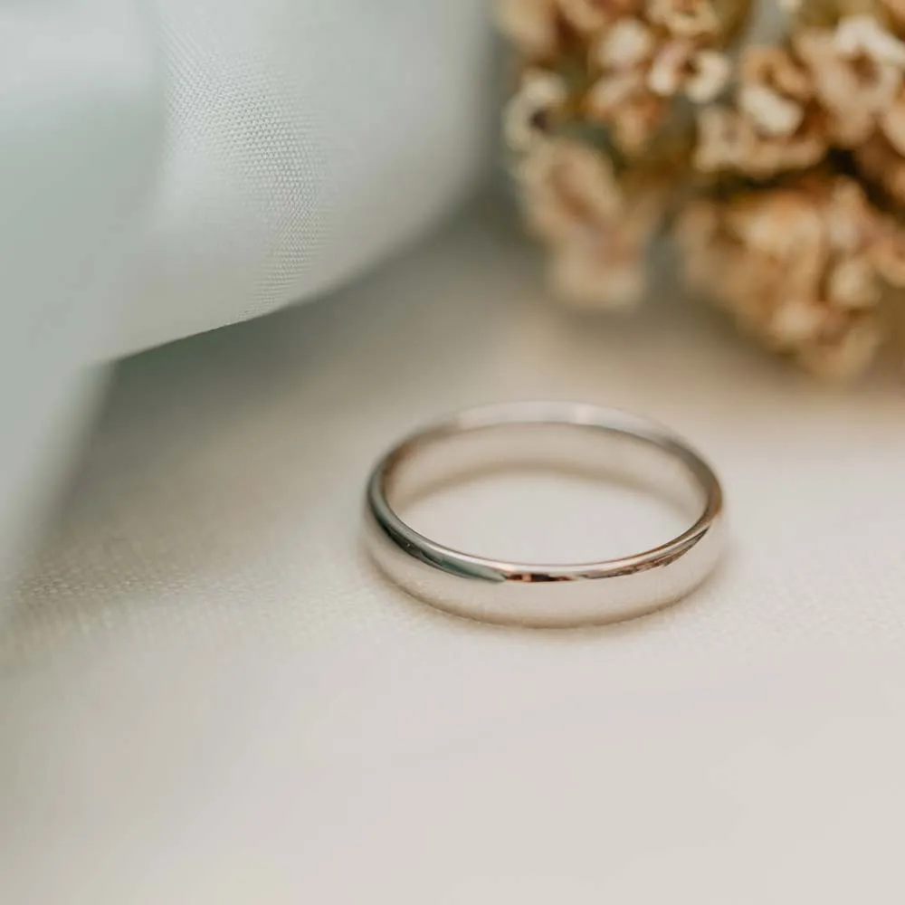 Wedding Band | 4.0mm Flat Edged Court 950 Platinum sold by Ethica Diamonds