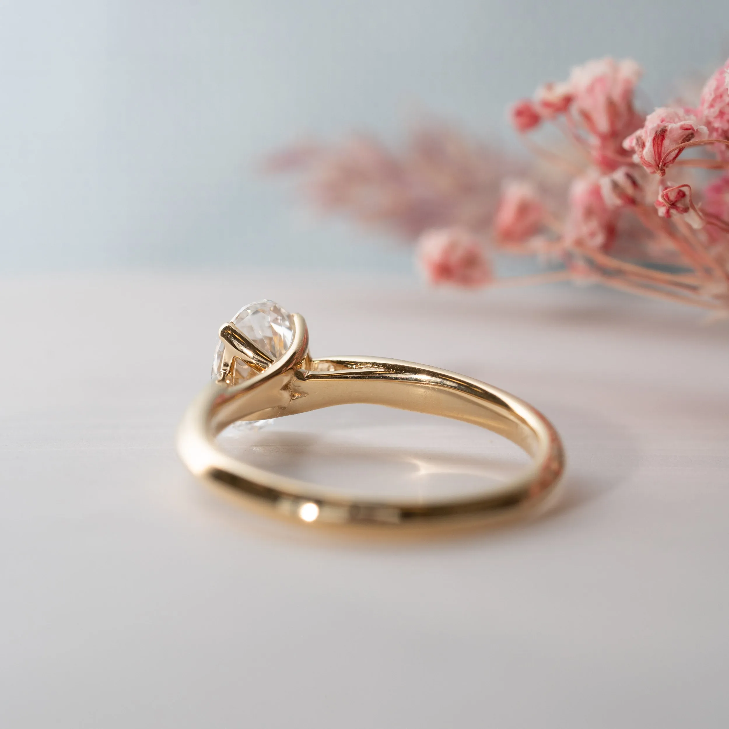 The Celia | Oval Cut Lab Diamond Accented Solitaire Engagement Ring sold by Ethica Diamonds product image thumbnail 5