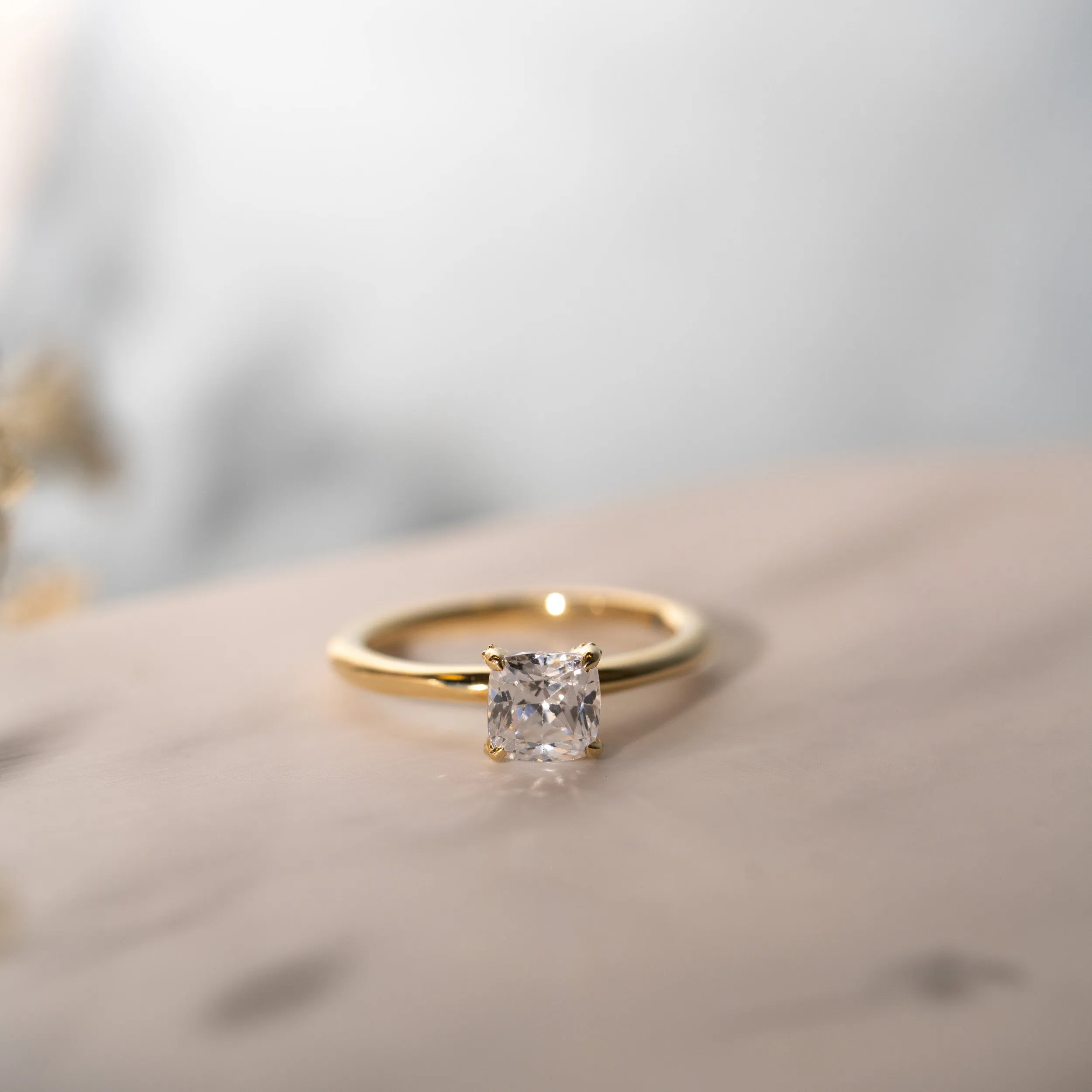 The Leola Ring | Lab Diamond Cushion Accented Engagement Solitaire sold by Ethica Diamonds product image thumbnail 3