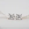 The Mei Earrings | Princess Lab Diamond Bezel Solitaire Studs sold by Ethica Diamonds